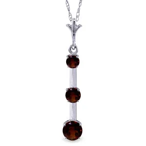 1.25 Carat 14K Solid White Gold Best Aspect Garnet Necklace