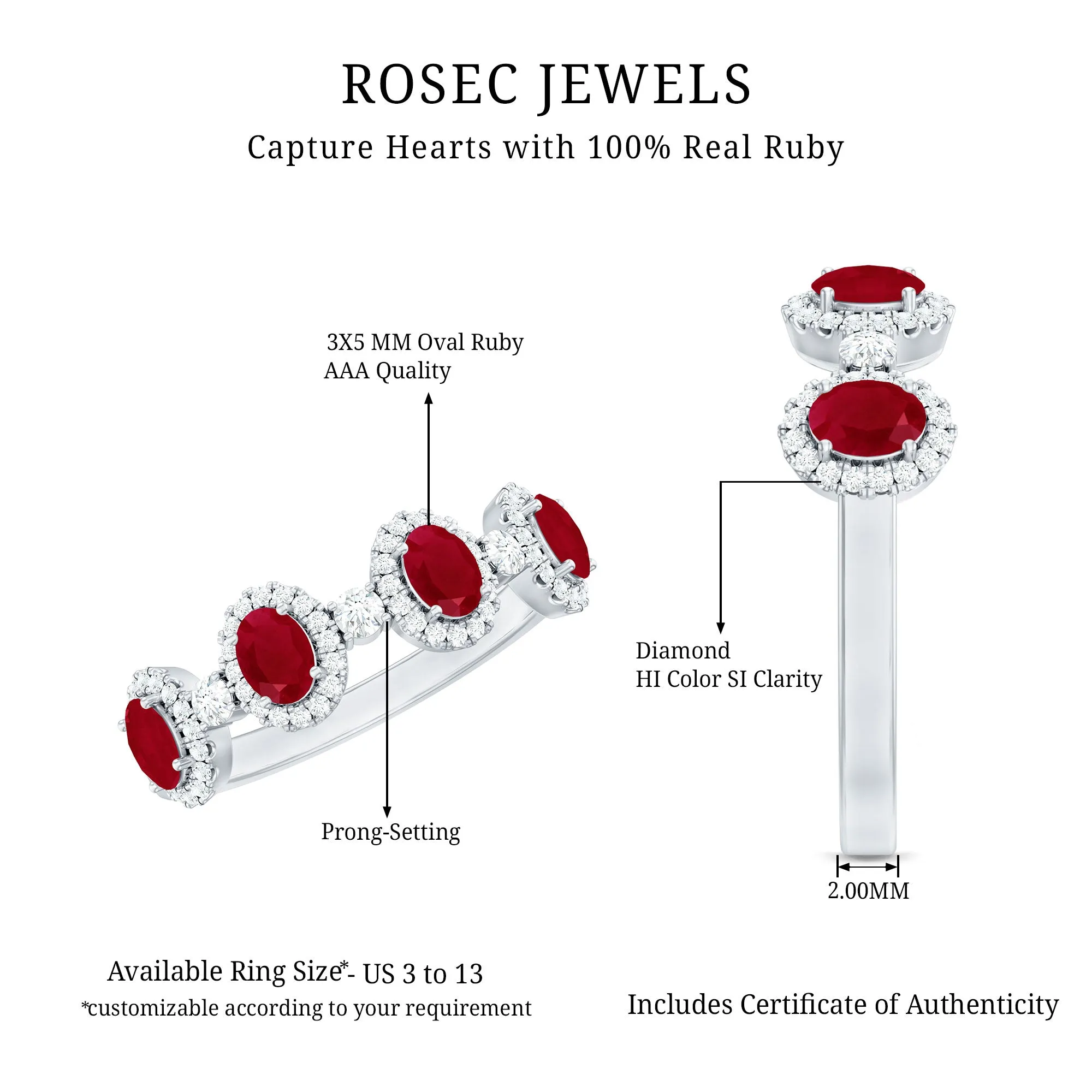 1.25 CT Oval Cut Ruby Anniversary Ring with Diamond Halo