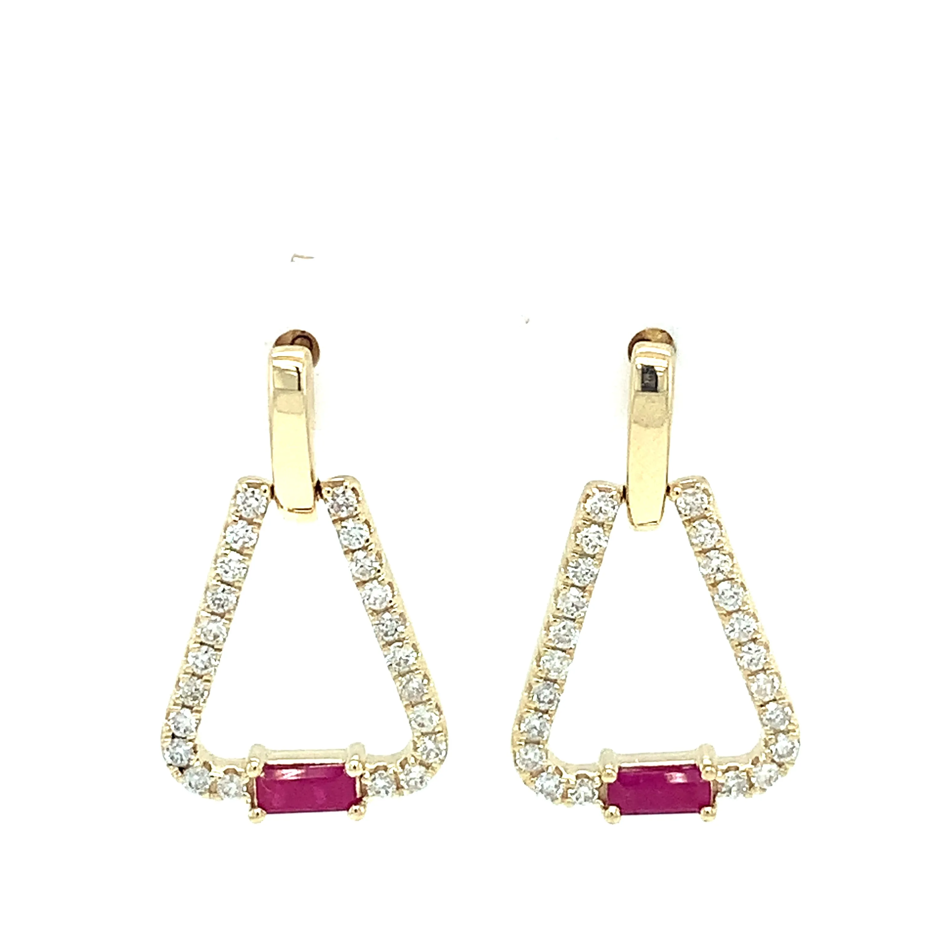 14 Karat Yellow Rubies Gemstone Earrings