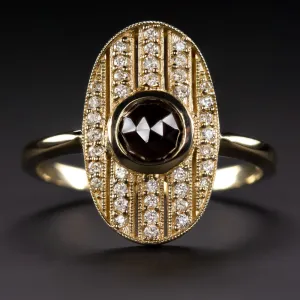 14k Diamond and Black Spinel Ring