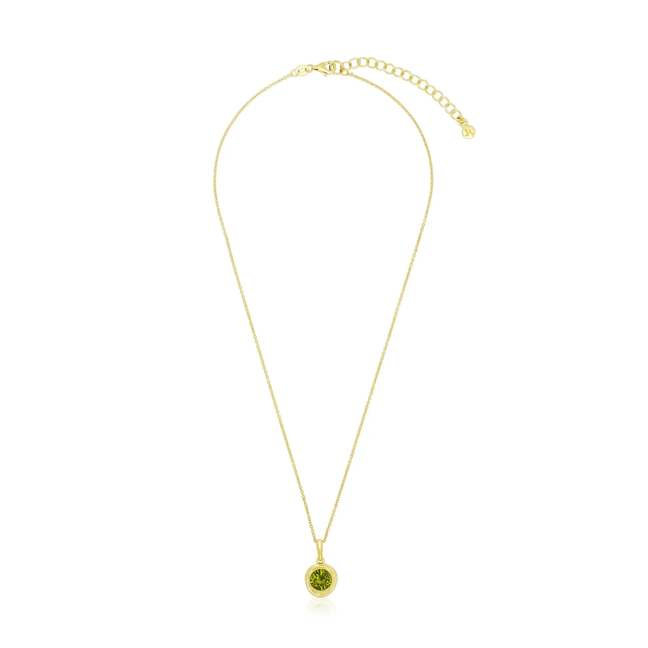 14K Gold Over Sterling Silver Peridot CZ Necklace
