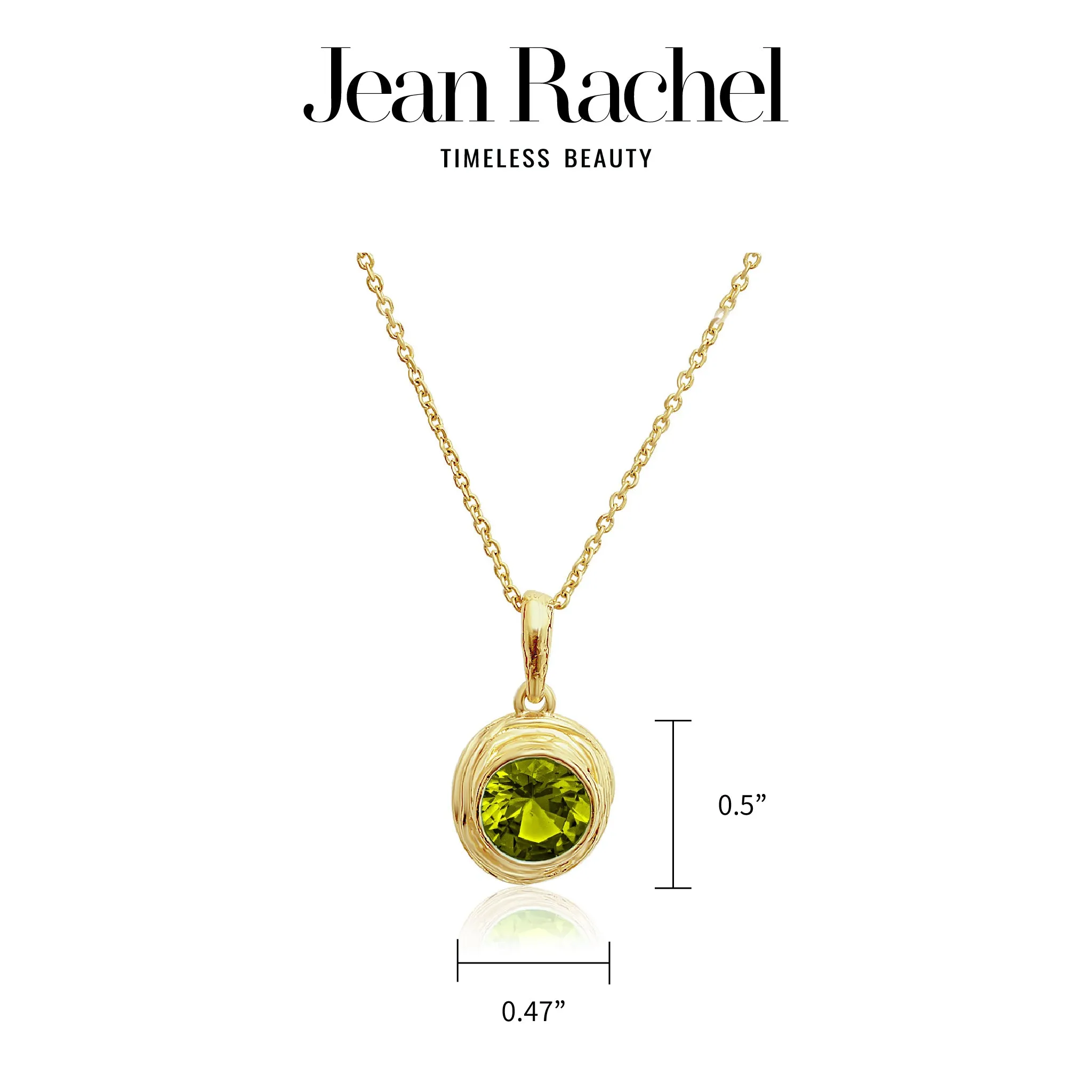 14K Gold Over Sterling Silver Peridot CZ Necklace