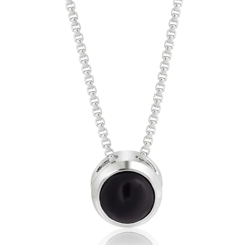 14K Gold Plated Onyx Pendant Necklace