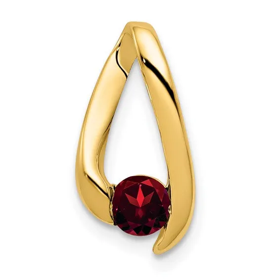 14k Yellow Gold 4mm Gemstone Slide Pendants