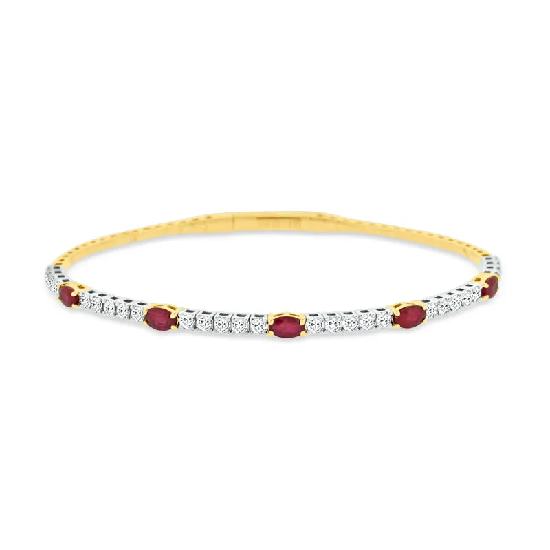 14K YELLOW GOLD DIAMOND FLEX BRACELET