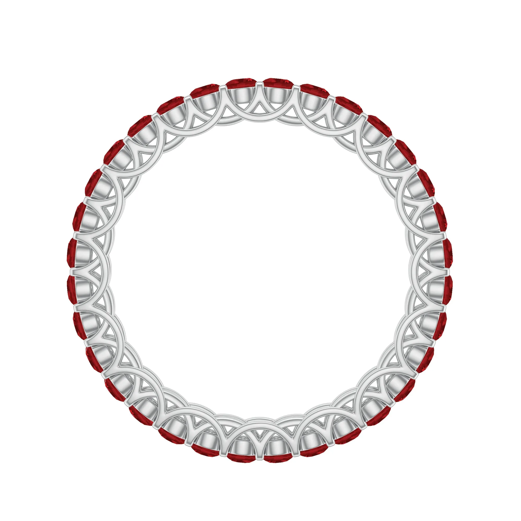 1.5 CT Lab Created Ruby Full Eternity Ring in Trellis Setting
