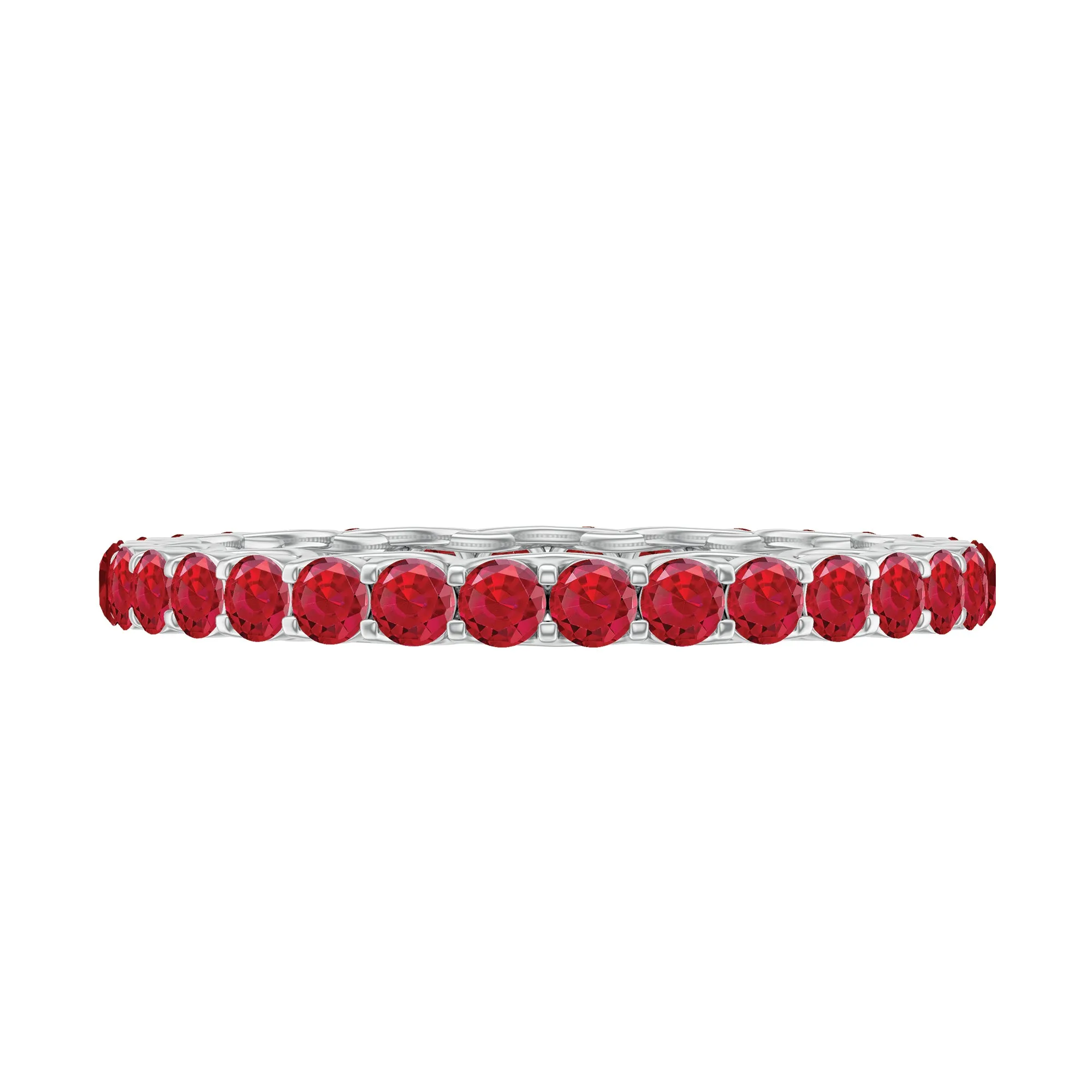 1.5 CT Lab Created Ruby Full Eternity Ring in Trellis Setting