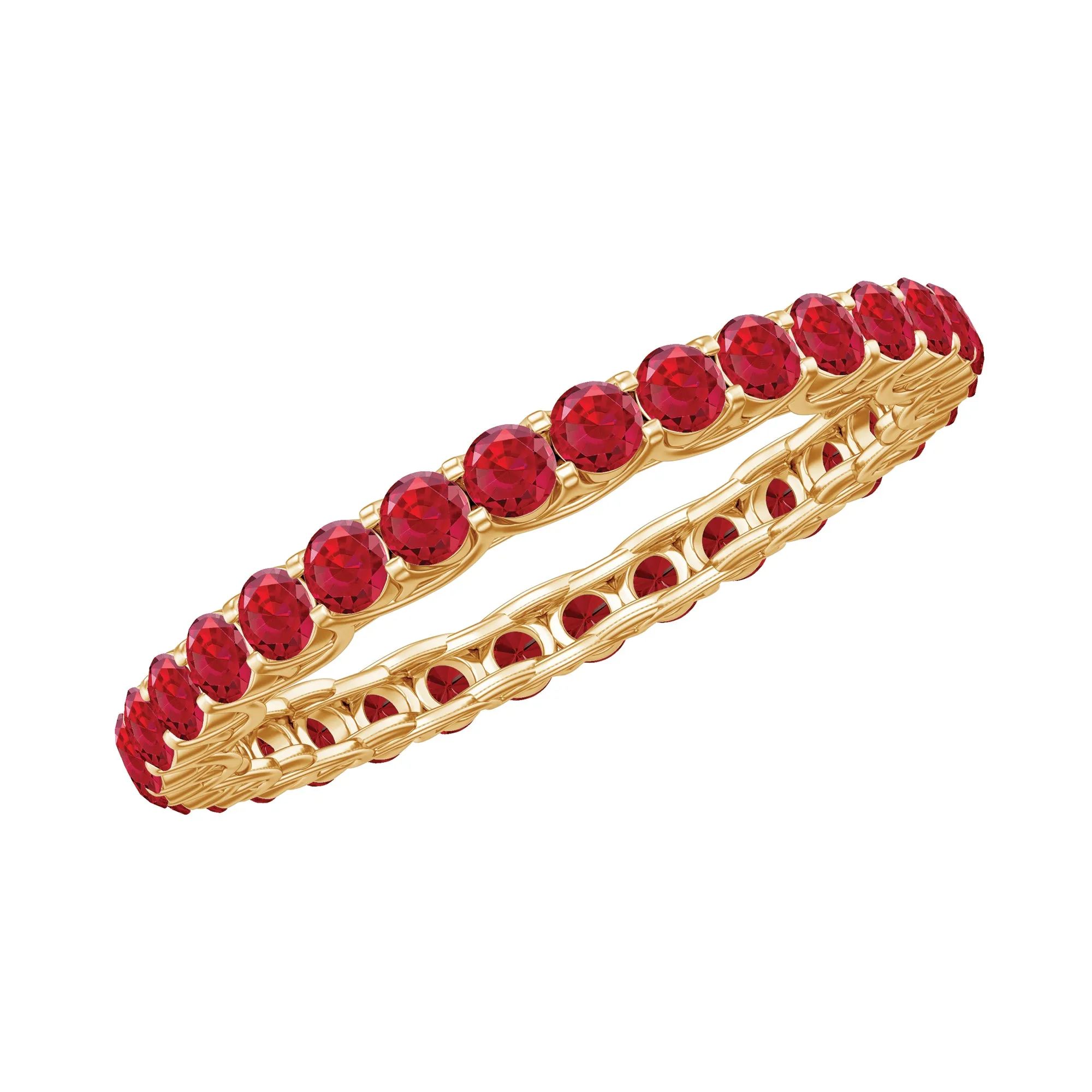 1.5 CT Lab Created Ruby Full Eternity Ring in Trellis Setting