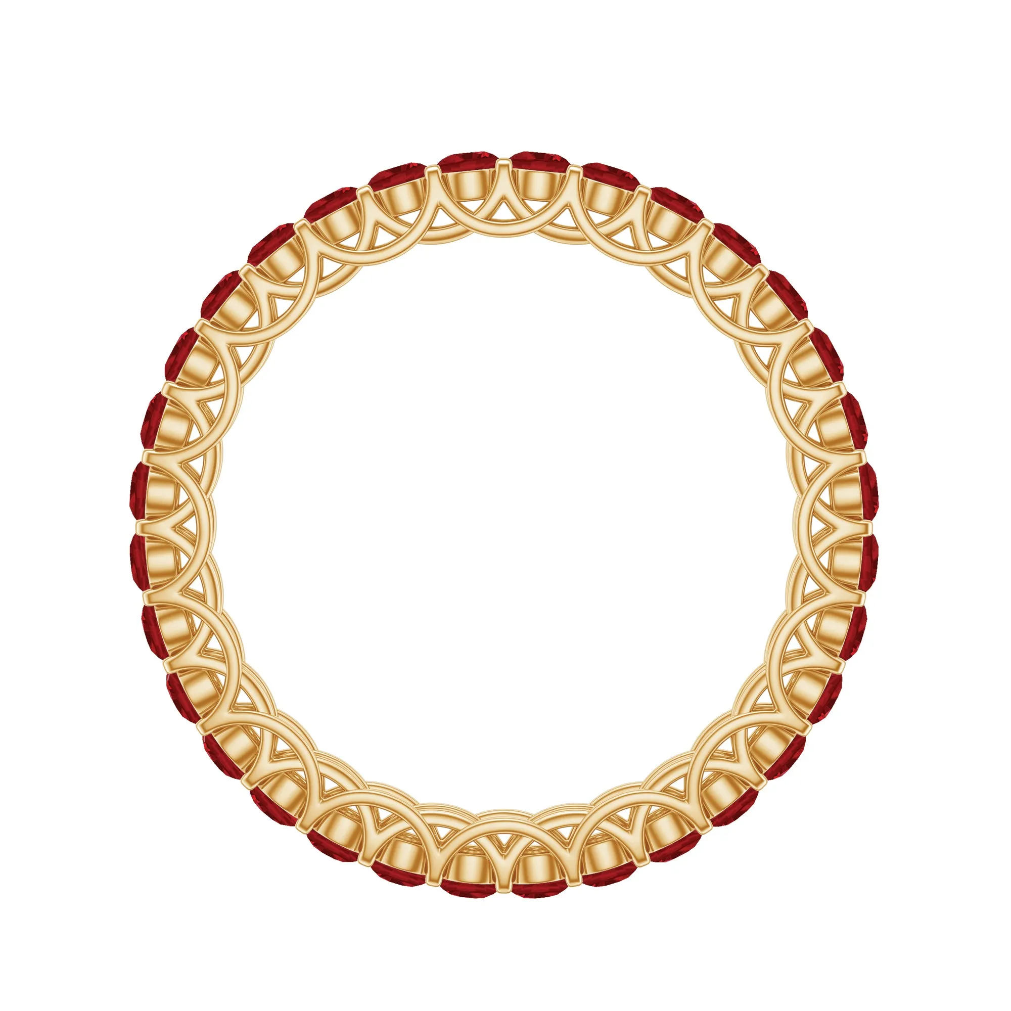 1.5 CT Lab Created Ruby Full Eternity Ring in Trellis Setting