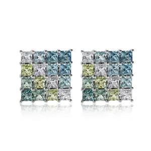18k Gold Custom Sapphire Oil Painting Earrings