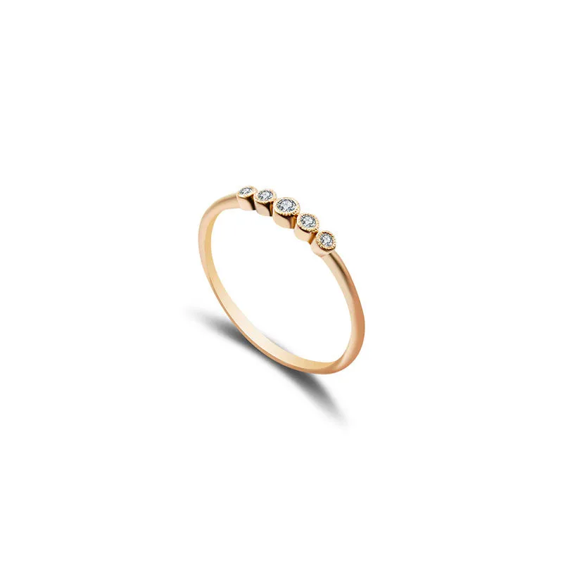 18k Gold Polka Dot Diamond Ring