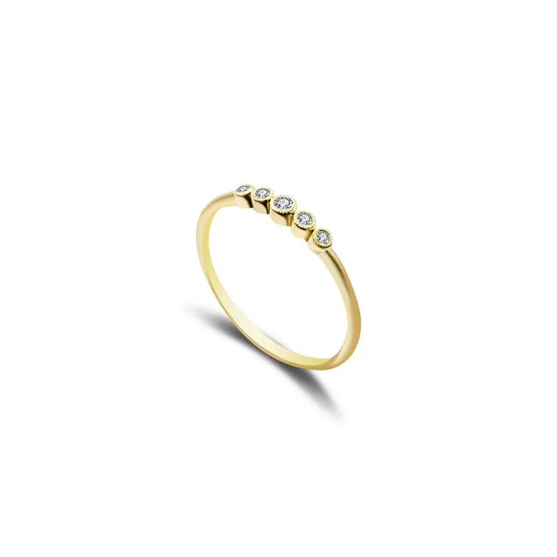 18k Gold Polka Dot Diamond Ring