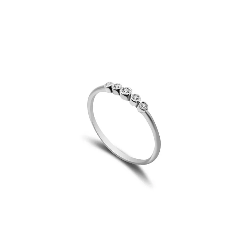 18k Gold Polka Dot Diamond Ring