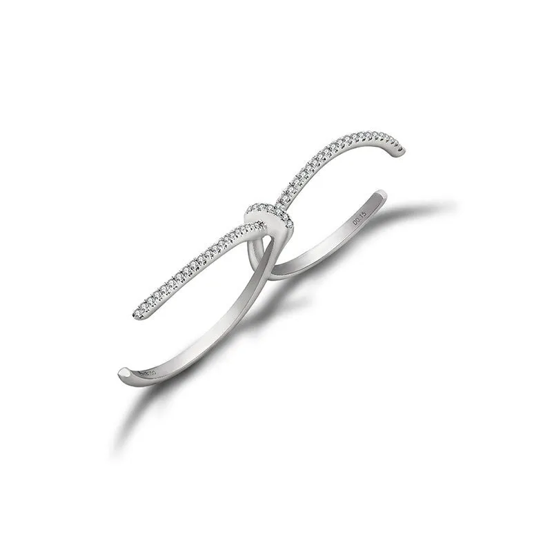 18k Gold S Knot Double Ring