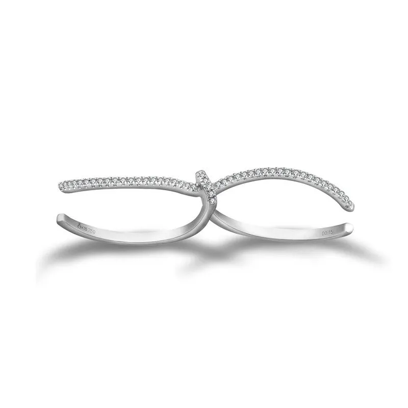 18k Gold S Knot Double Ring