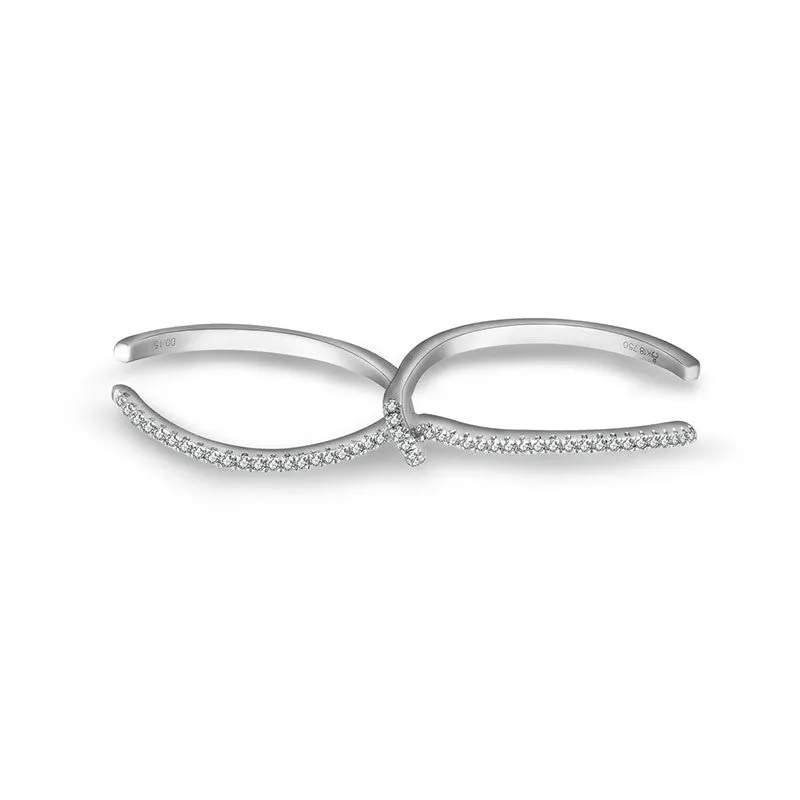 18k Gold S Knot Double Ring