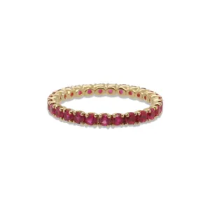 18k Yellow Gold & Ruby Eternity Band - 1.35cttw