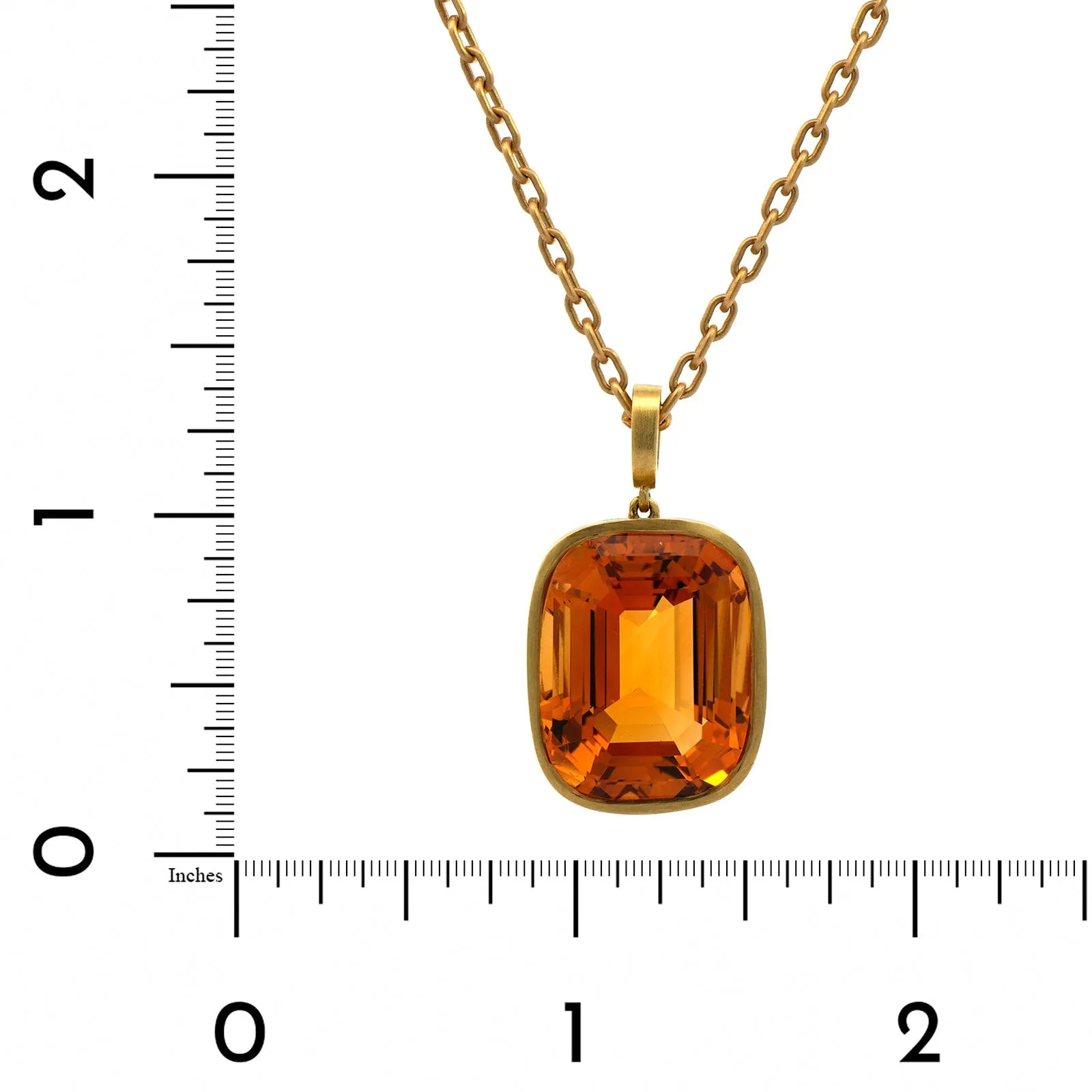 18K Yellow Gold Citrine Pendant Necklace