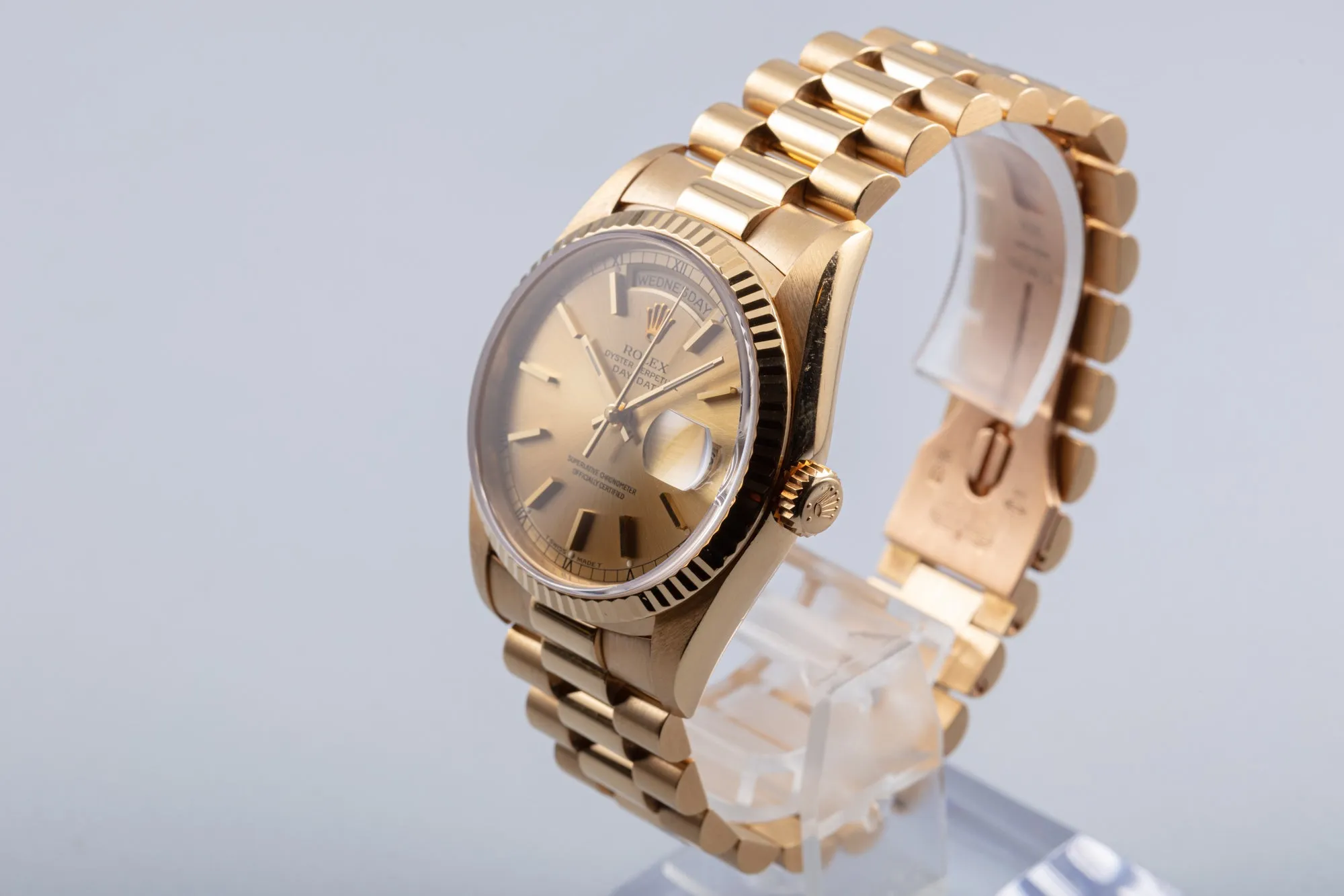 1989 Rolex Day-Date 18238 Champagne Dial with Rolex Service Card