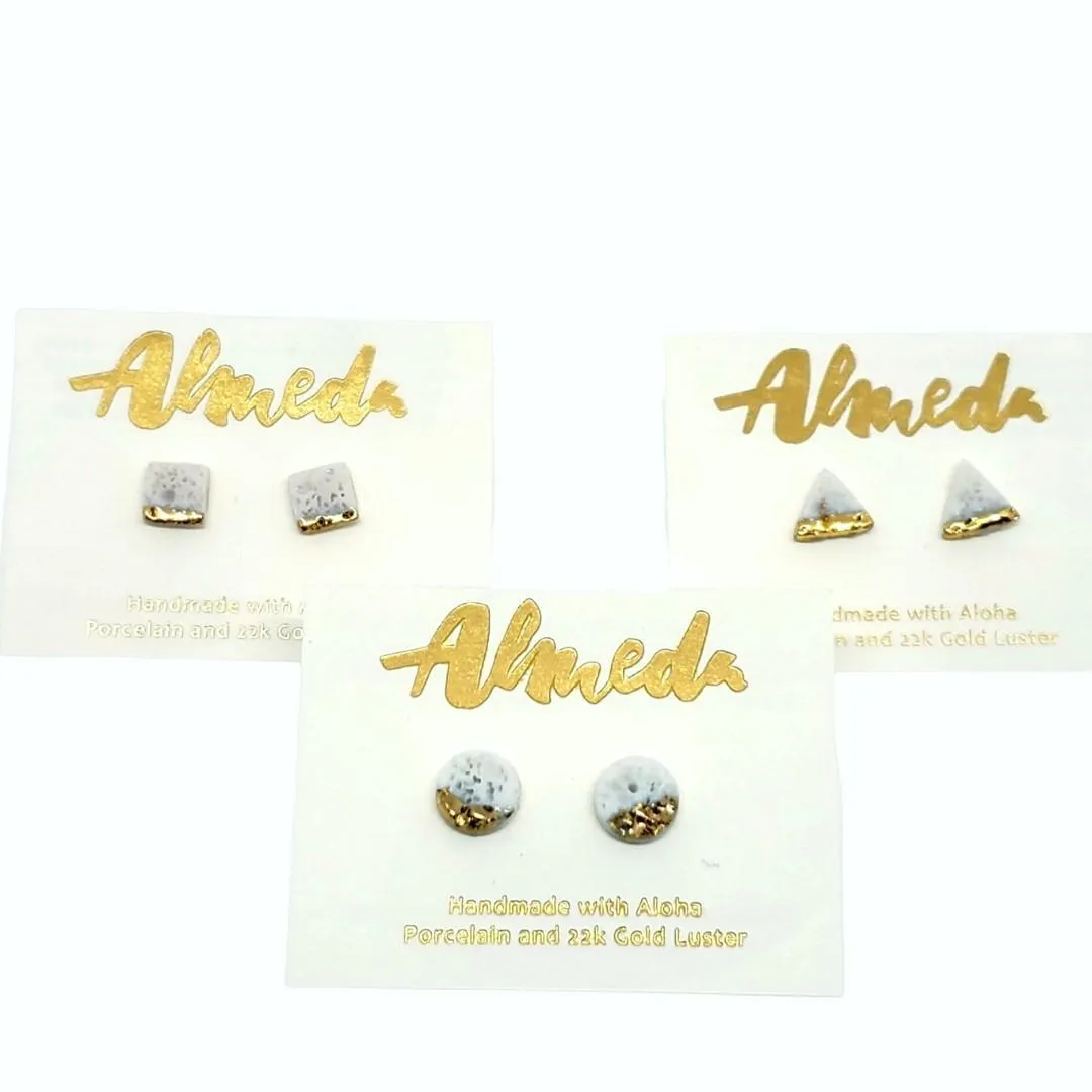 (20% Off) Earrings - Studs - Coral Triangle by Almeda Jewelry