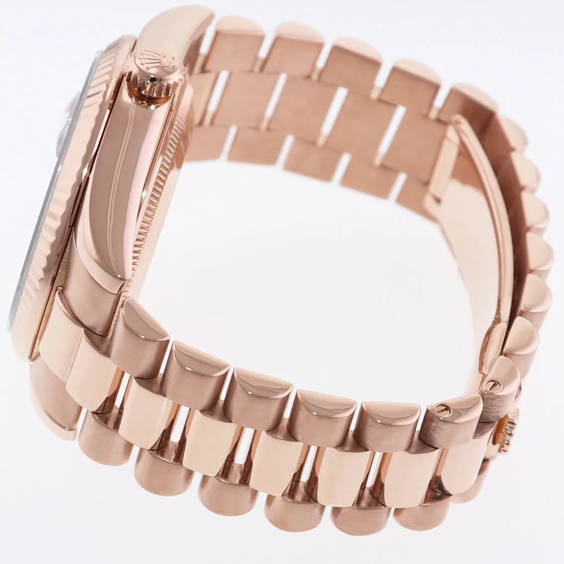 2014 PAPERS Rolex President Day Date Rose Gold 118235 Chocolate Ruby Diamond Watch
