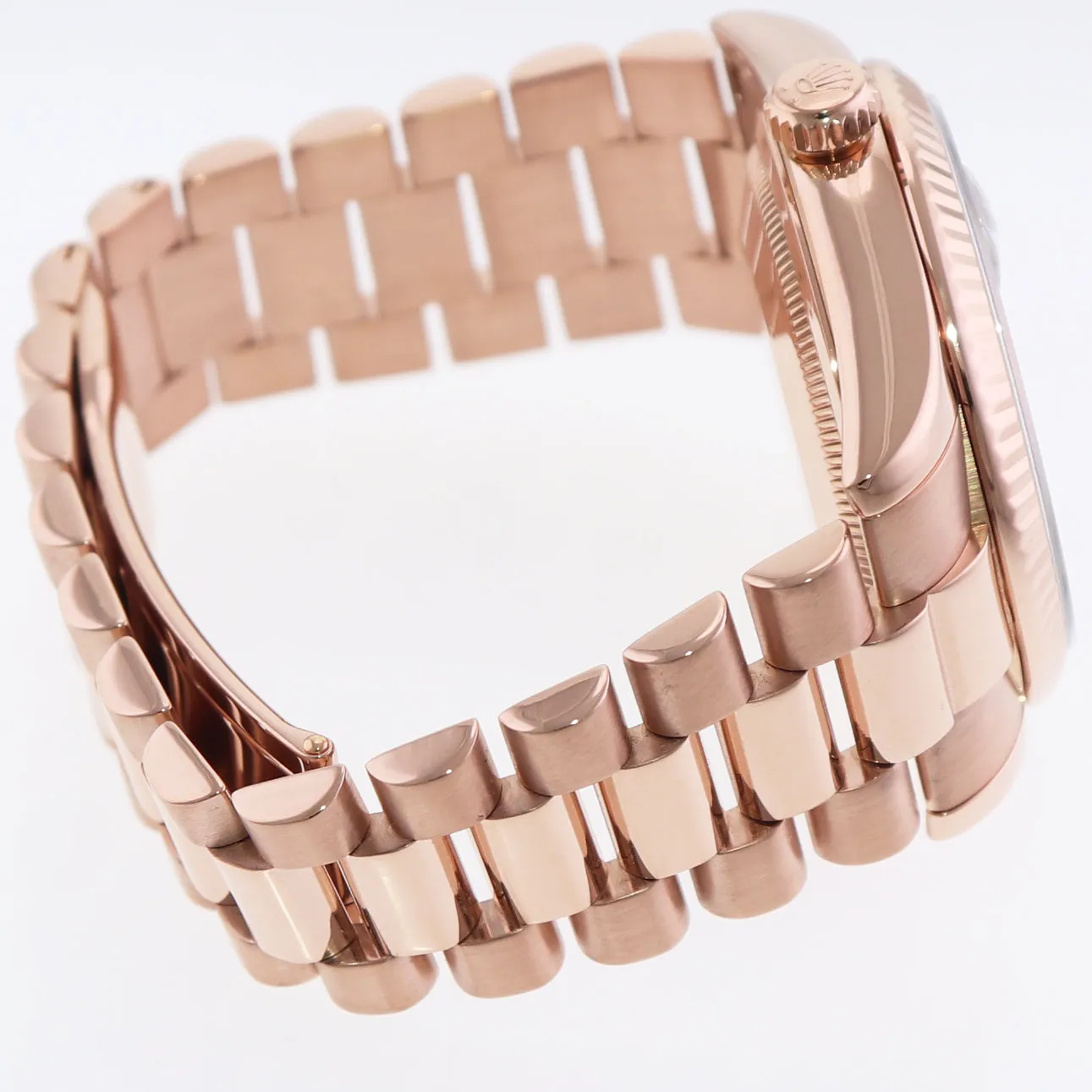 2014 PAPERS Rolex President Day Date Rose Gold 118235 Chocolate Ruby Diamond Watch