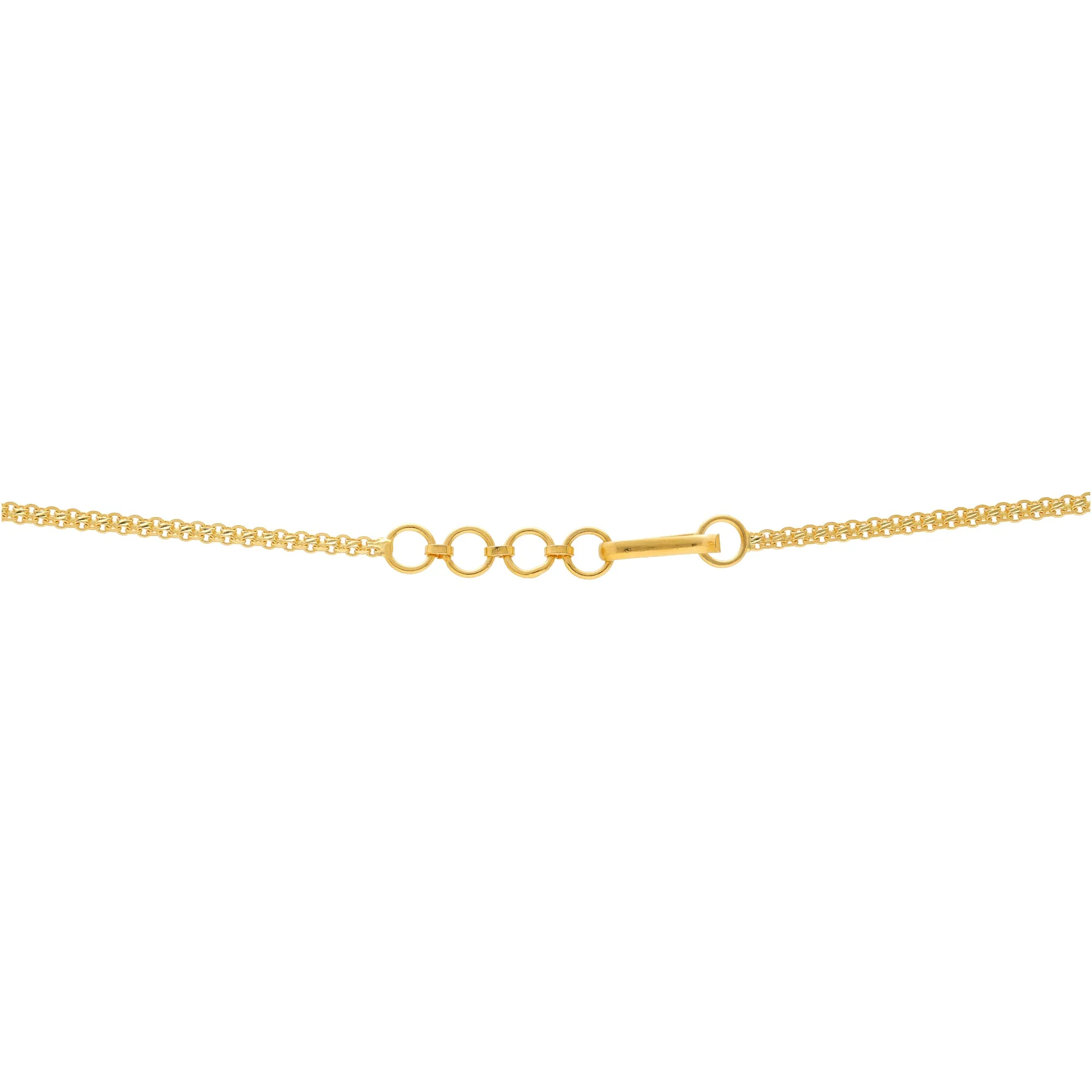 22K Yellow Gold Antique Necklace Set w/ Ruby & CZ (38.4gm)
