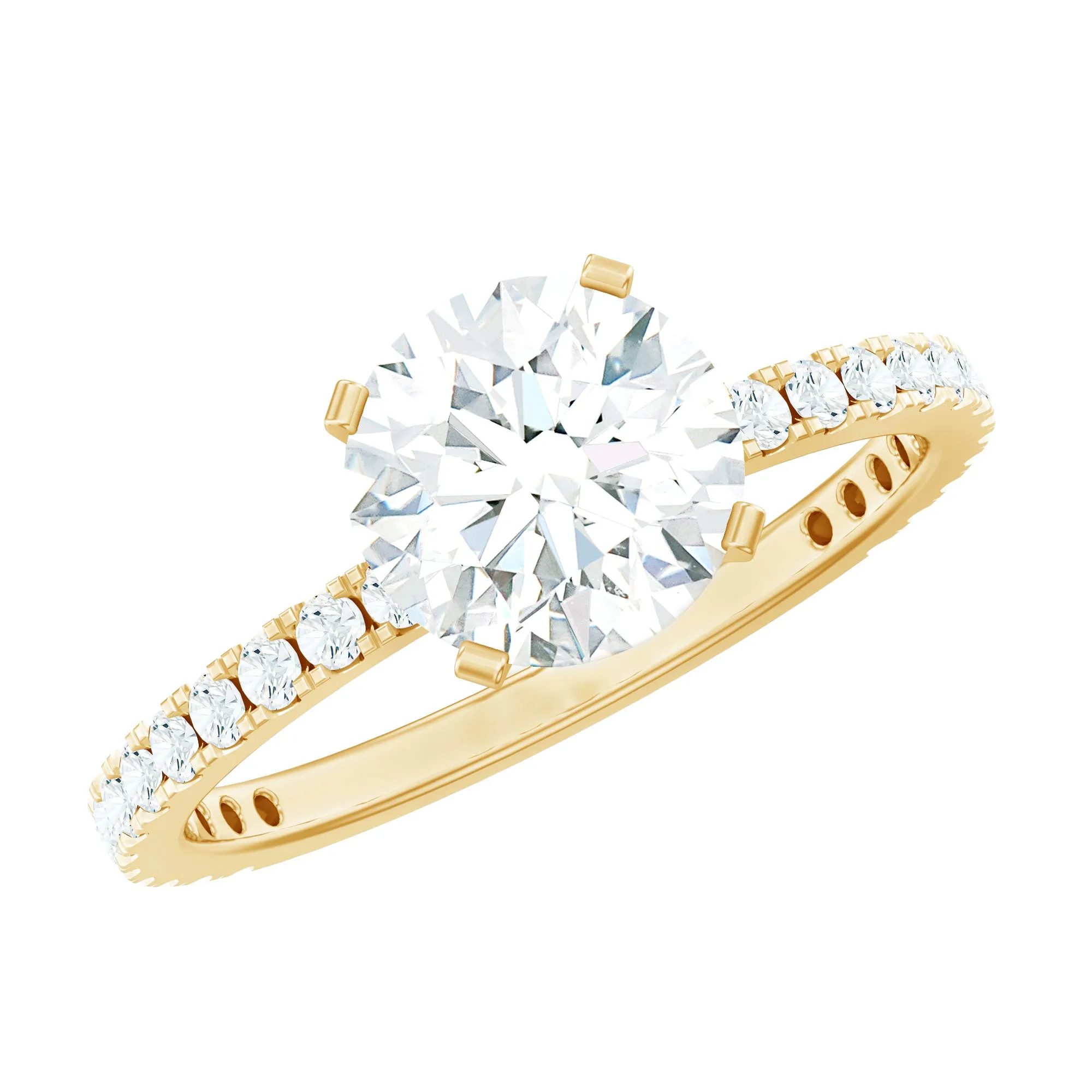 2.75 CT Certified Moissanite Solitaire Engagement Ring