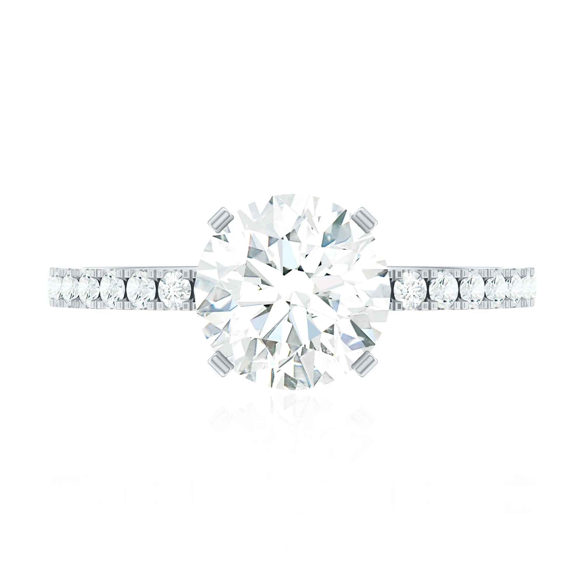 2.75 CT Certified Moissanite Solitaire Engagement Ring