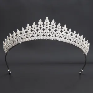 5A Level Cubic Zirconia Wedding Bridal Big Tiara Diadem CH10353