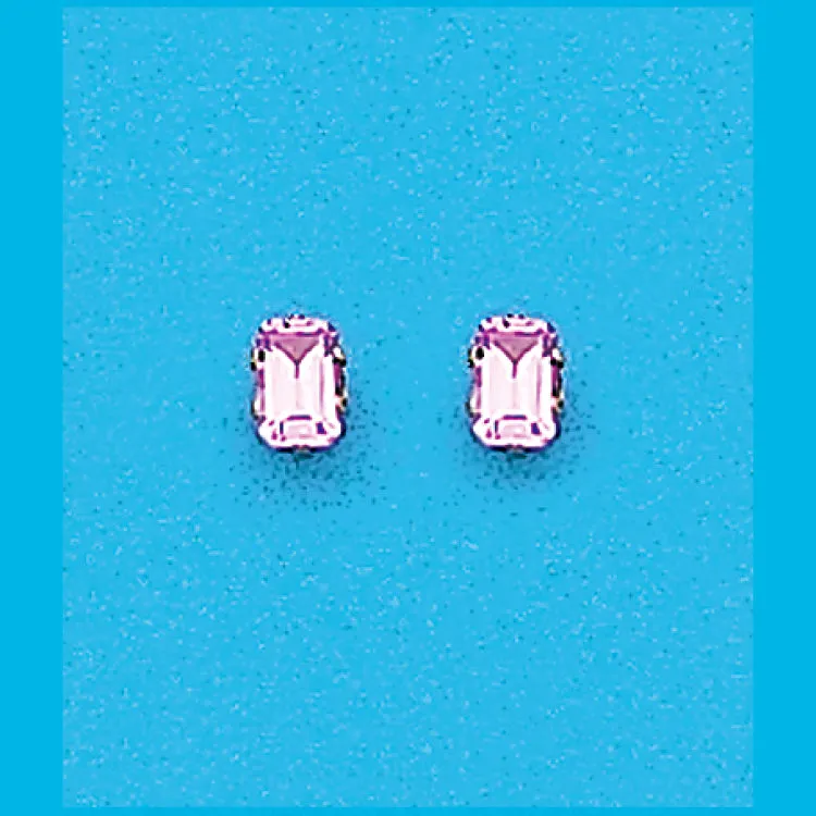 6x4 Emerald Cut Created Pink Sapphire