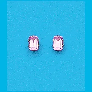 6x4 Emerald Cut Created Pink Sapphire