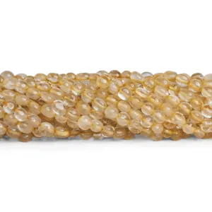 6x5mm Citrine Handcut Nuggets 12 inch 45 beads
