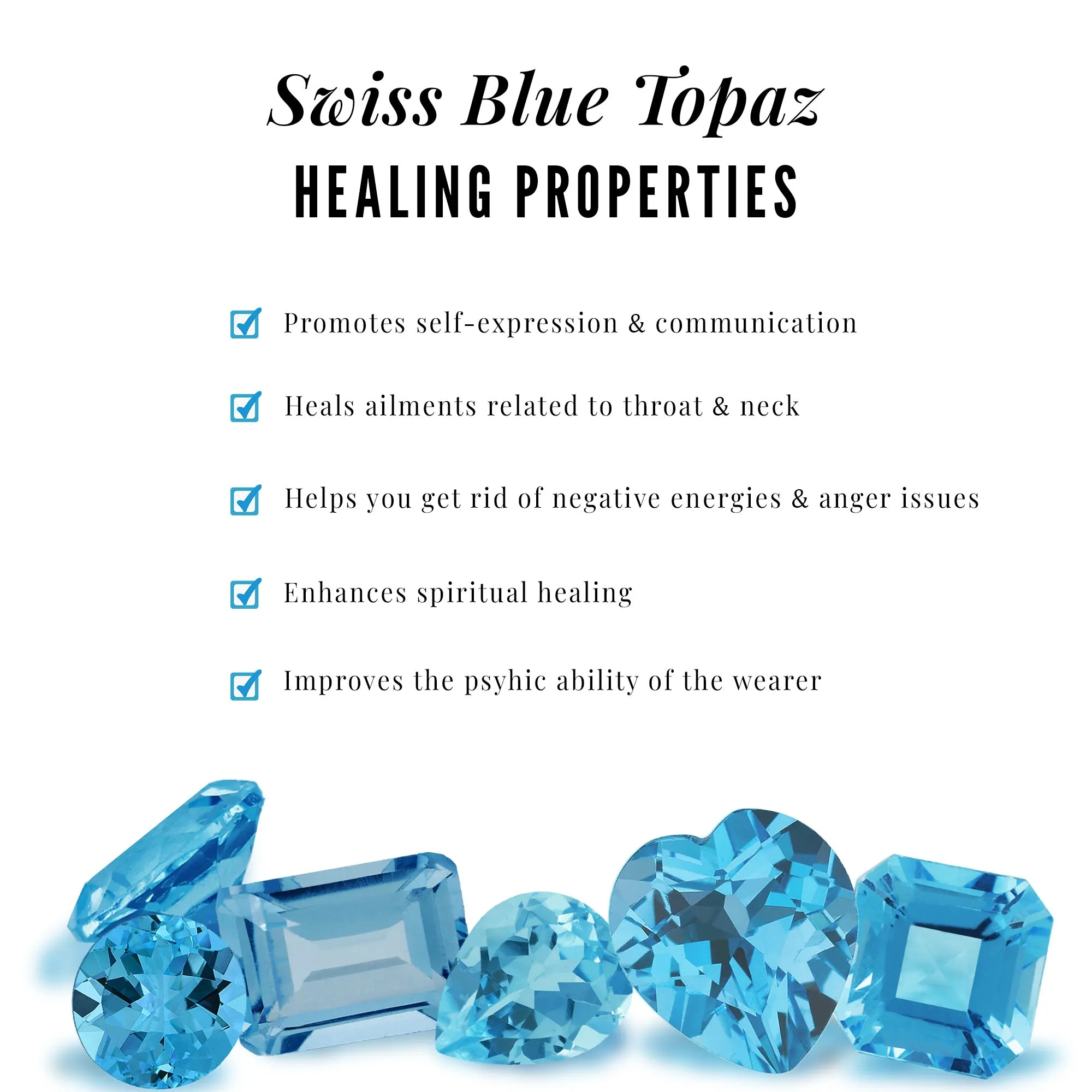 7 MM Asscher Cut Swiss Blue Topaz with Moissanite Side Stone Ring