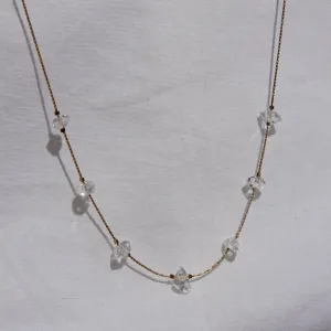7 Spaced Herkimer Quartz Necklace