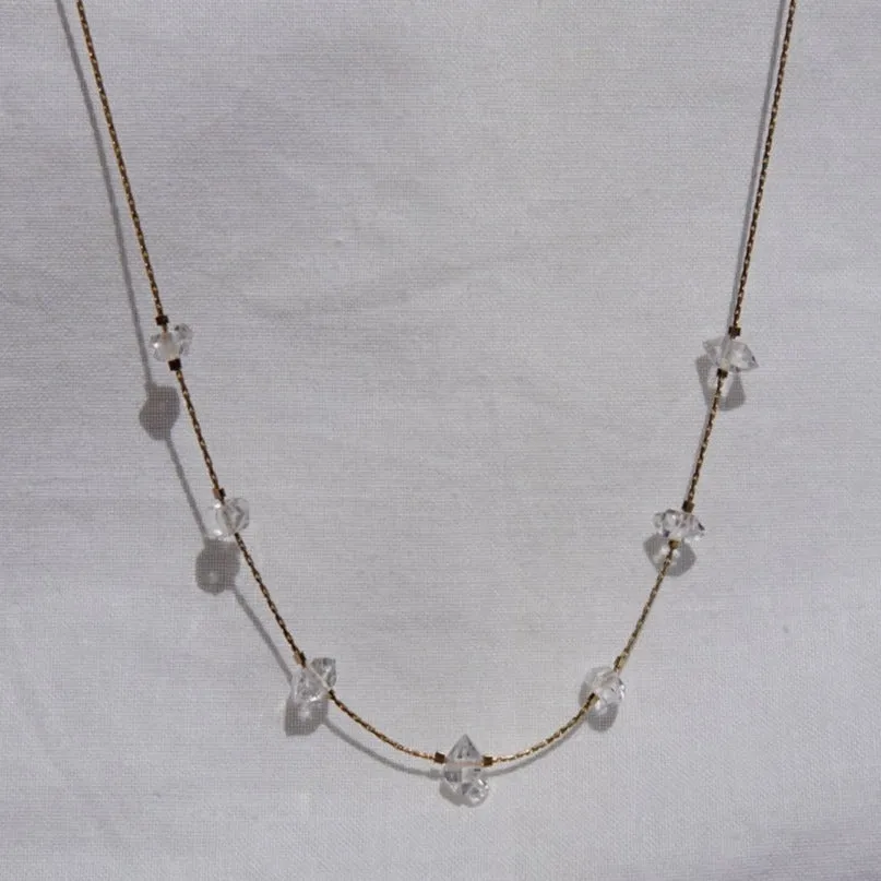 7 Spaced Herkimer Quartz Necklace
