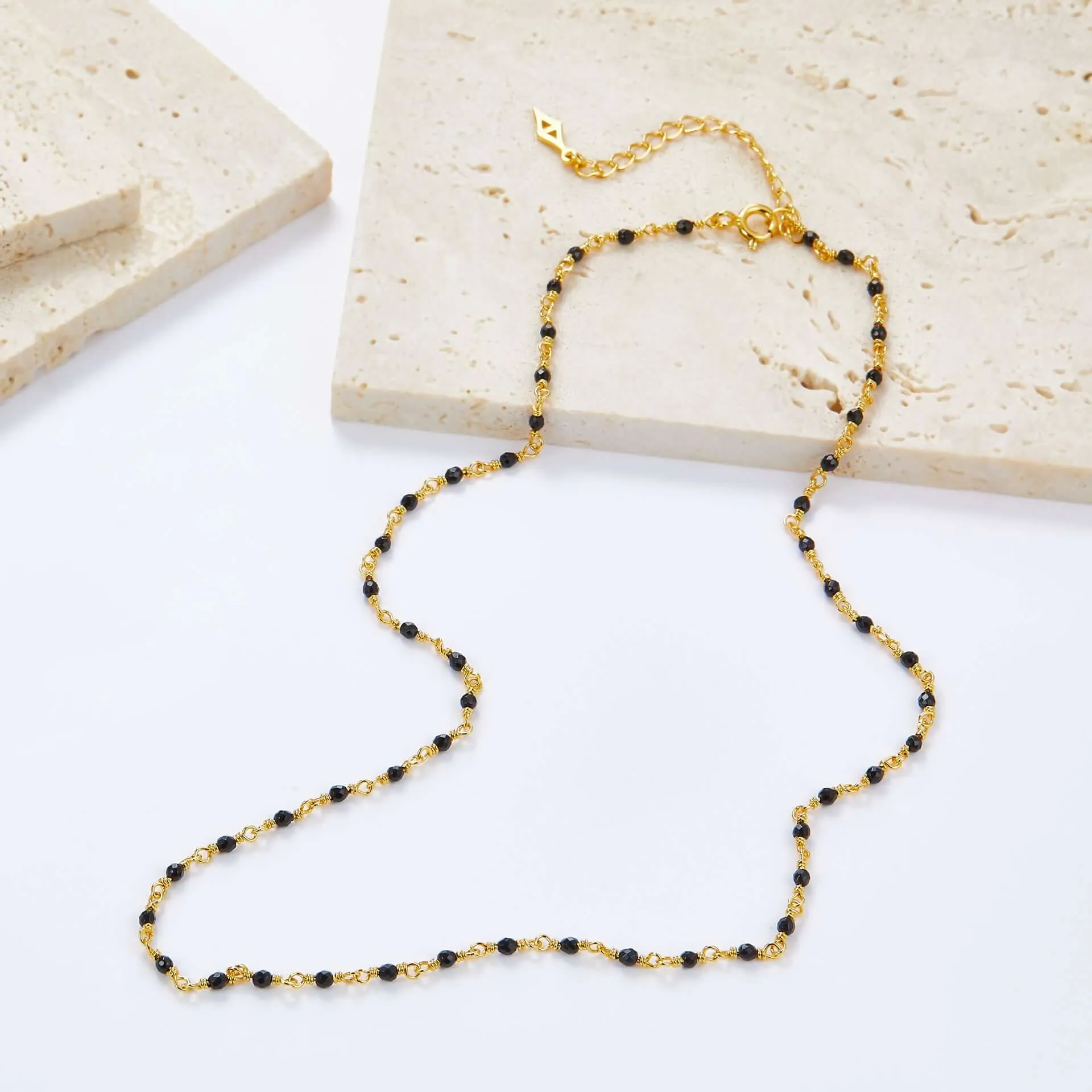 925 Silver Black Onyx Nude Chain Necklace