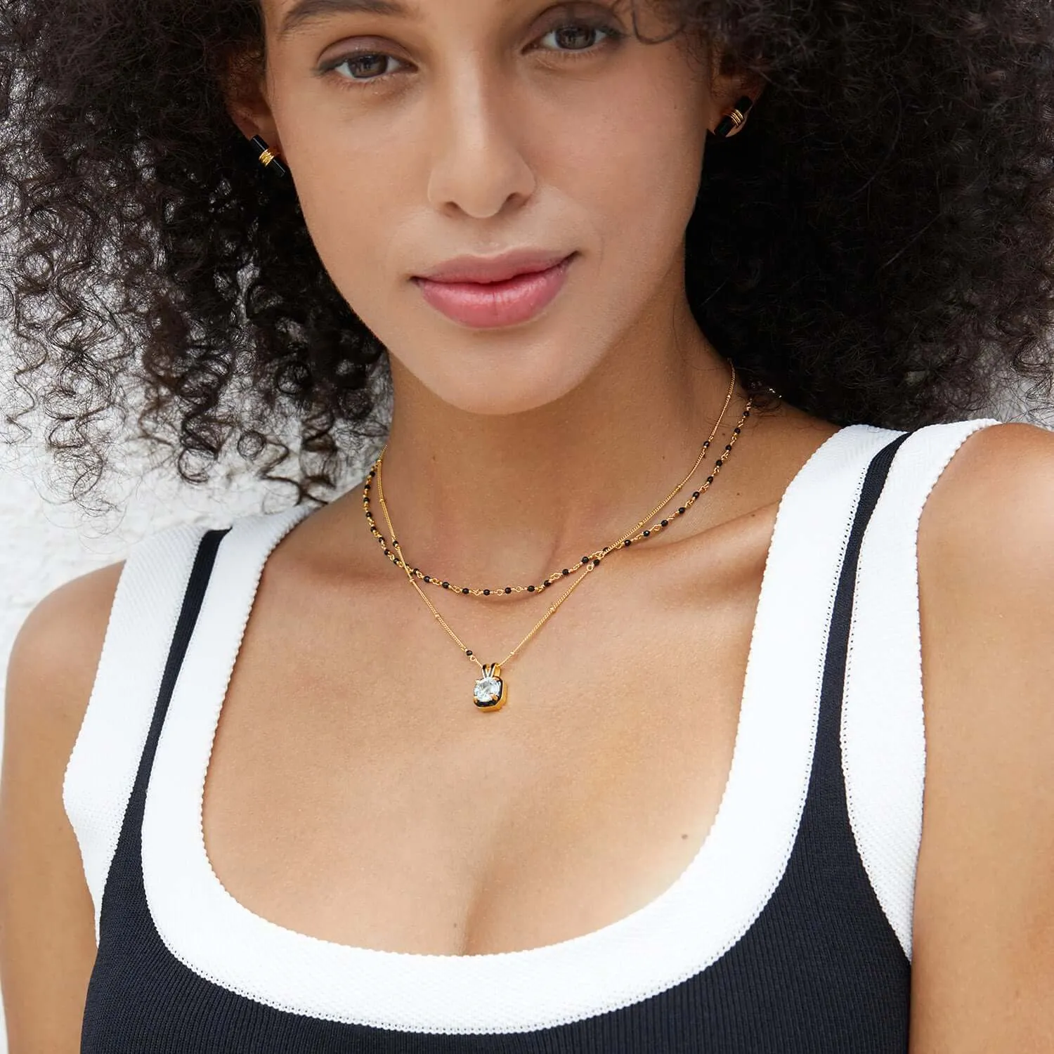 925 Silver Black Onyx Nude Chain Necklace