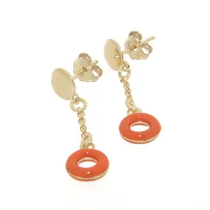 ACQUARELLO DANGLE ROUND ORANGE EARRING