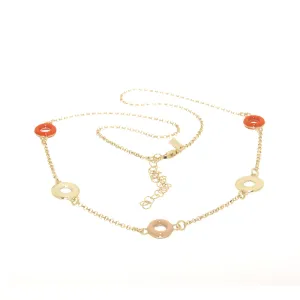 ACQUARELLO HANGING ROUND BEIGE AND ORANGE NECKLACE