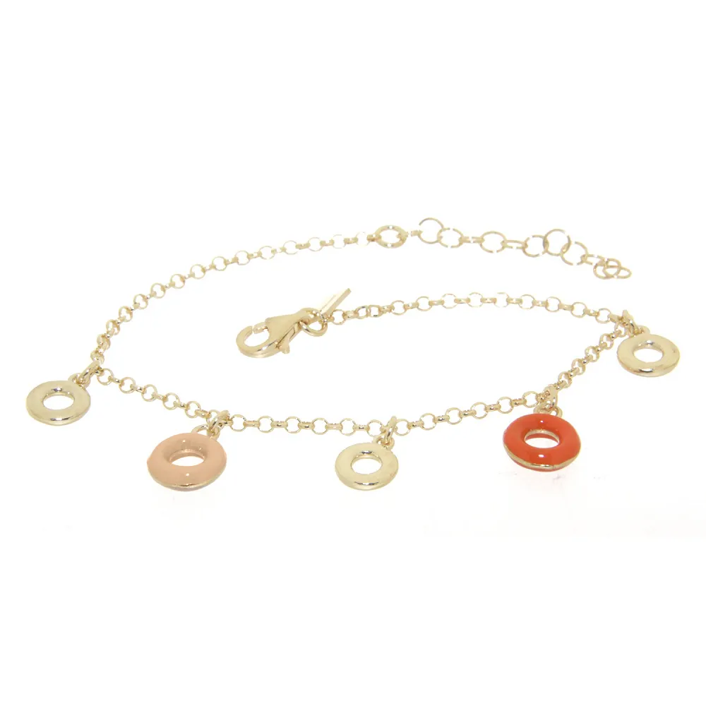 ACQUARELLO HANGING ROUND ORANGE AND WHITE BRACELET