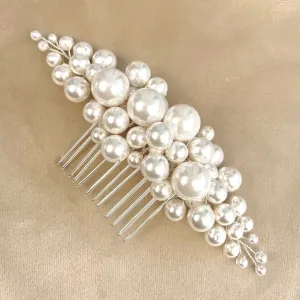 A'el Este - Savannah - Pearl Bridal Comb - Gold