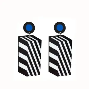 Aesthetic Stripe Drop Dangle Acrylic Square Earrings