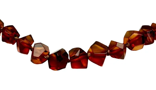 Amber Rock Beads Necklace