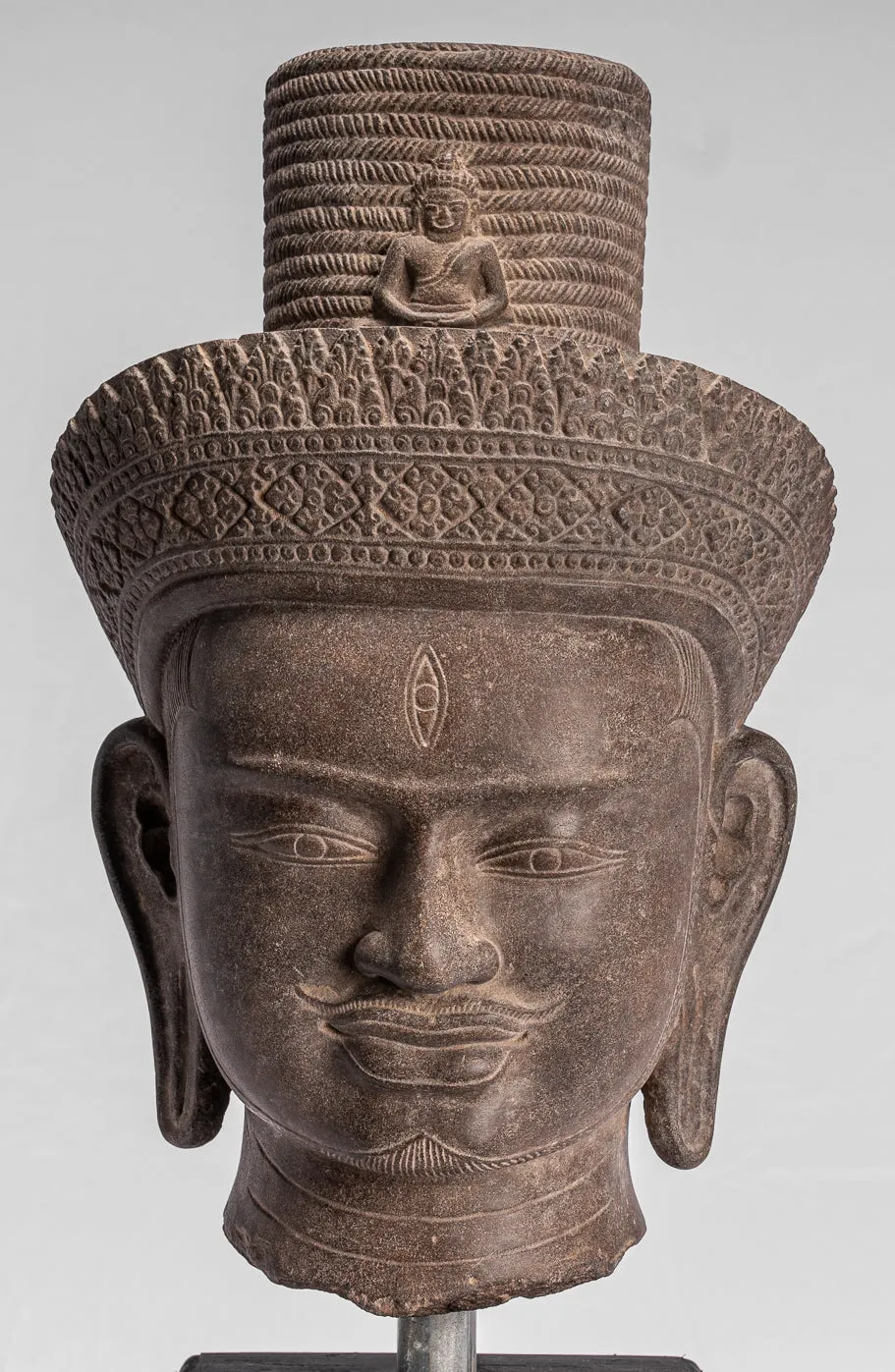 Antique Koh Ker Style Stone Bodhisattva Avalokitesvara Statue - 54cm/22"