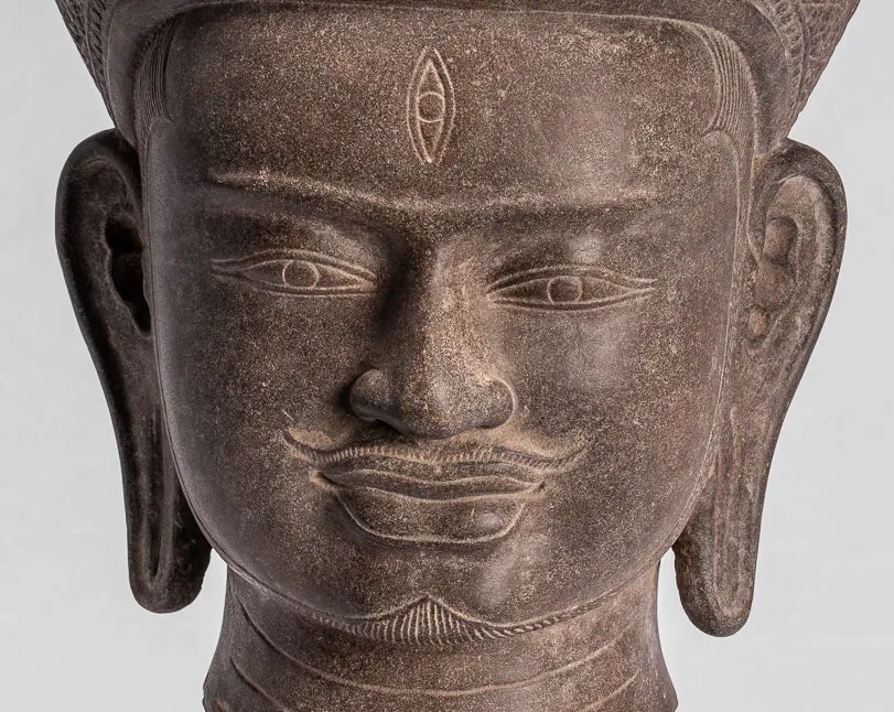 Antique Koh Ker Style Stone Bodhisattva Avalokitesvara Statue - 54cm/22"