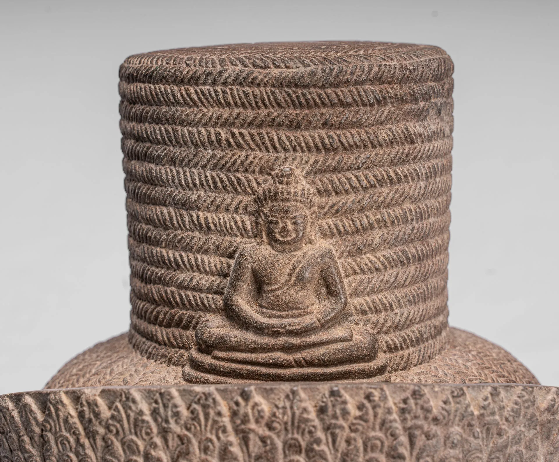 Antique Koh Ker Style Stone Bodhisattva Avalokitesvara Statue - 54cm/22"