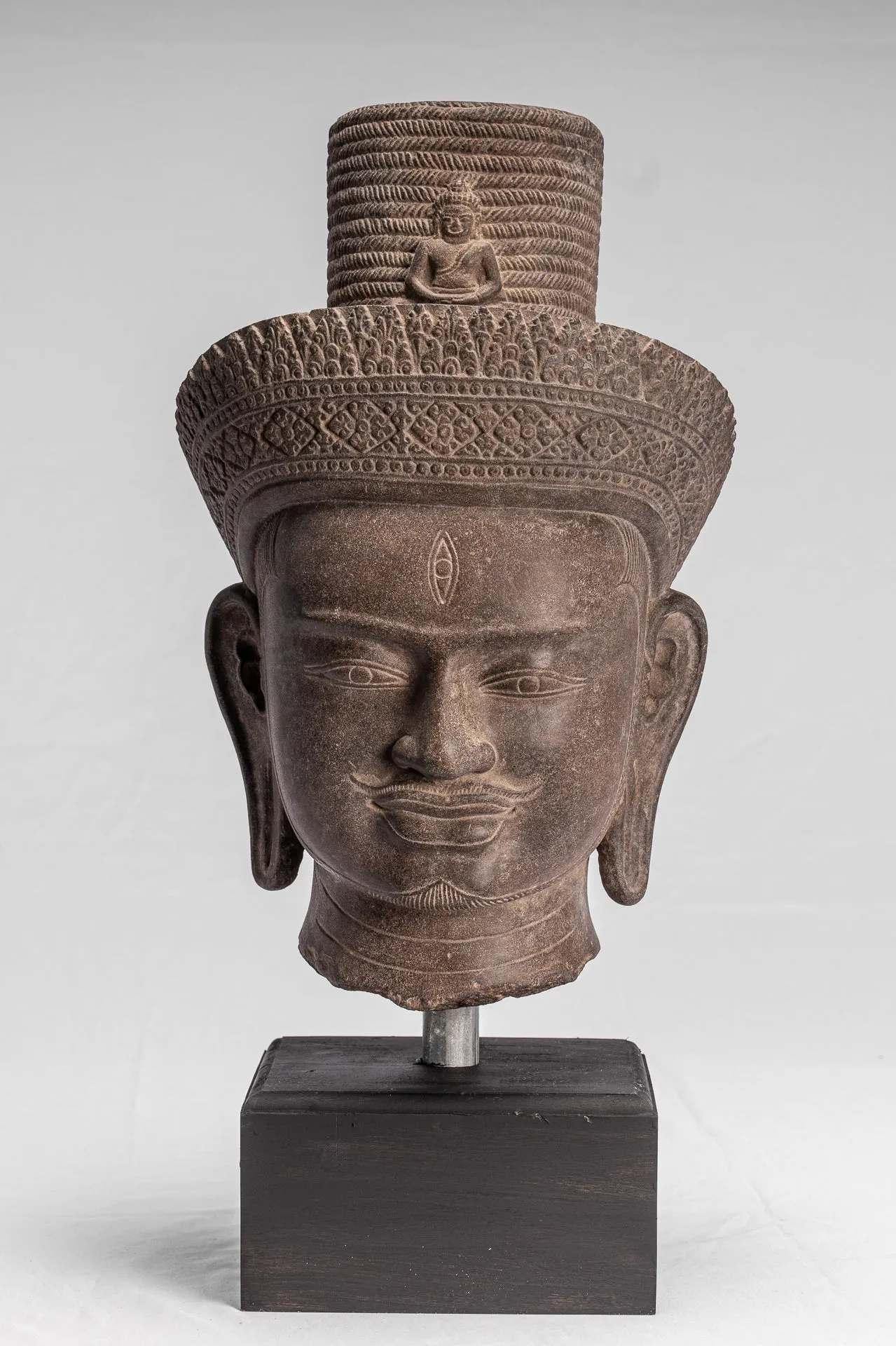 Antique Koh Ker Style Stone Bodhisattva Avalokitesvara Statue - 54cm/22"
