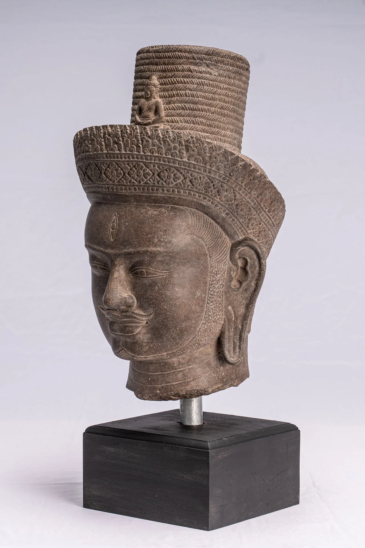 Antique Koh Ker Style Stone Bodhisattva Avalokitesvara Statue - 54cm/22"