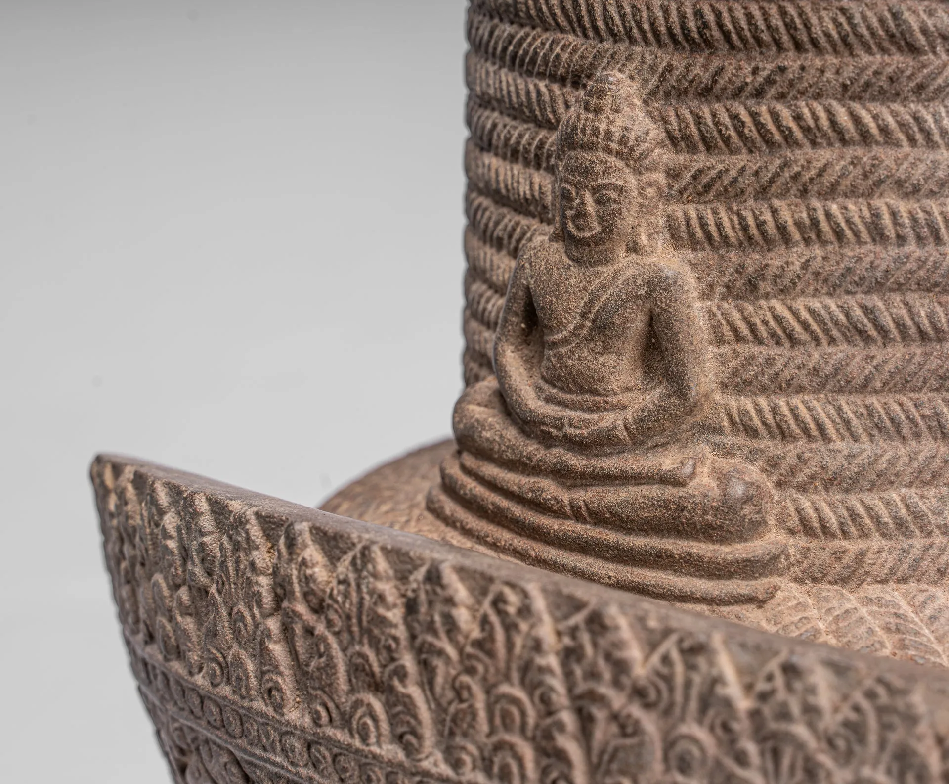 Antique Koh Ker Style Stone Bodhisattva Avalokitesvara Statue - 54cm/22"